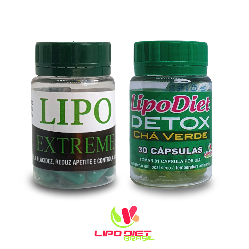COMBO EMAGRECEDOR: LIPO EXTREME & DETOX CHÁ VERDE